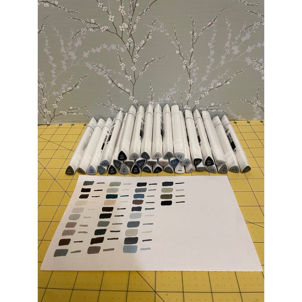 ARTEZA Alcohol Brush Markers 34 EverBlend Grayscale Dual Tip Medium Chisel Brush